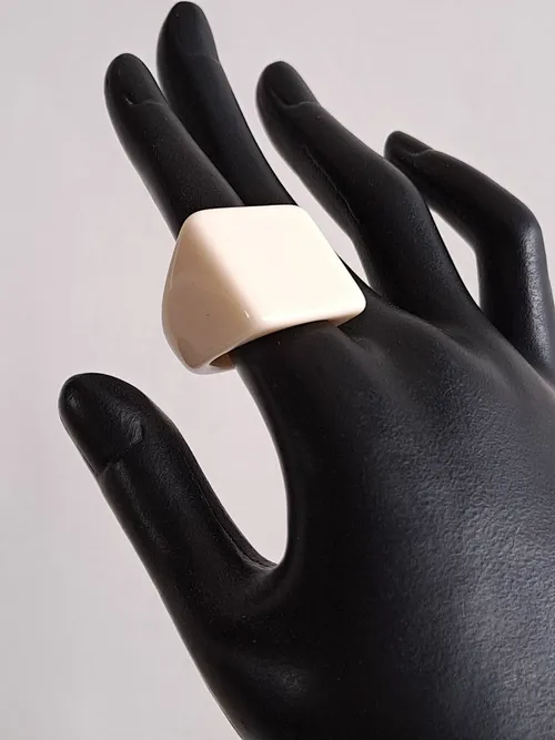 White Sculptural Ring