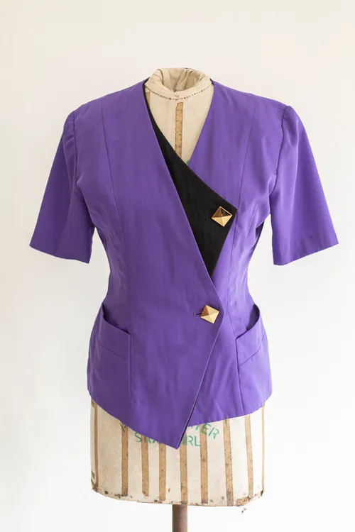 Purple and Black Retro Style Top / Jacket
