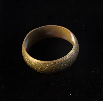 Engraved Brass Bangle