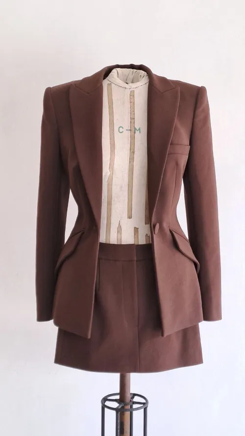 Brown Blazer Skirt (set)
