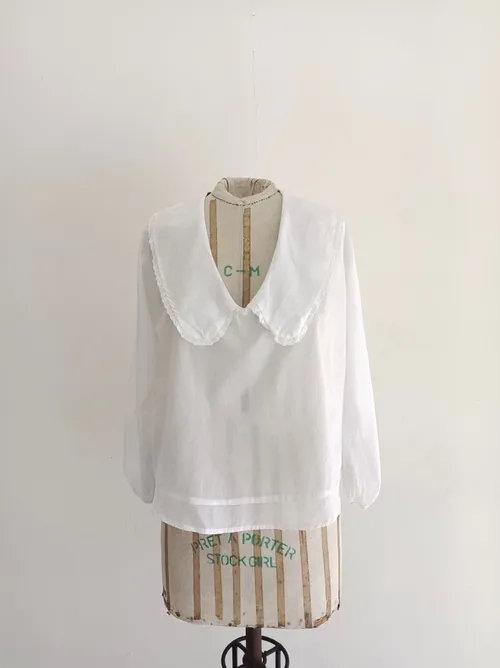 White Peterpan Collar Blouse