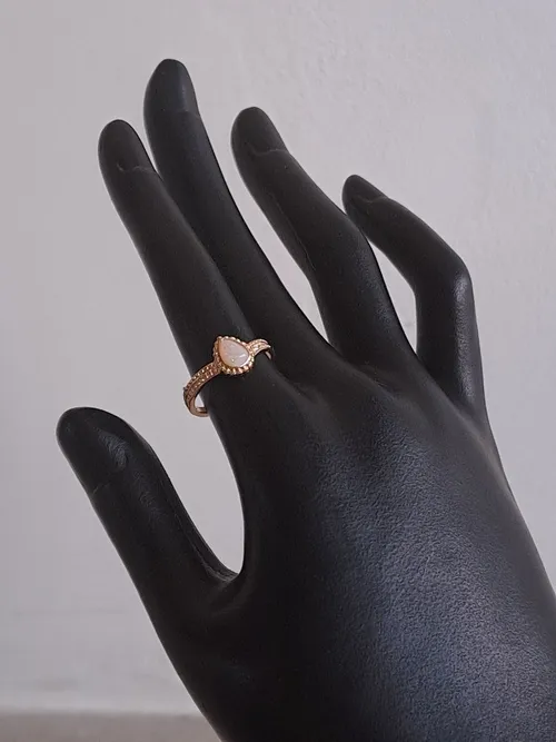 Gold Ring with Tear Drop Gem