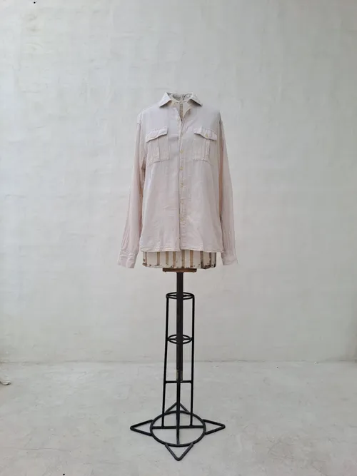 Dan John Men's Beige Linen Shirt