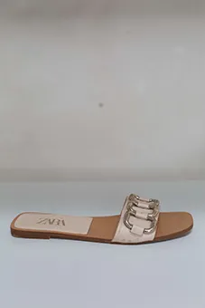 Cream Slides with Buckles
