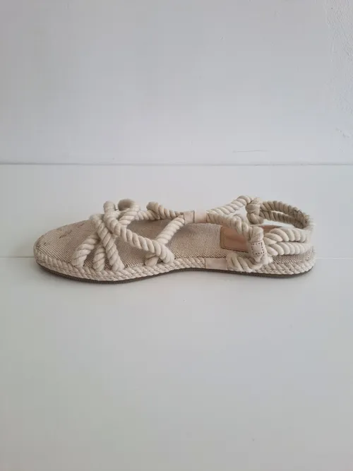 Flat White Rope Sandals