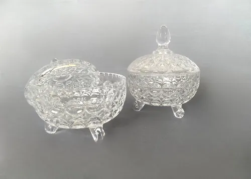Vintage Crystal Candy Bowl with Lidded