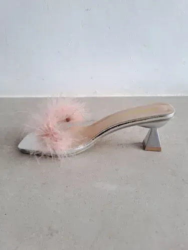 Pink Fur Sandal Heels