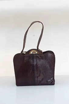 Antique Brown Snake Skin Hand Bag