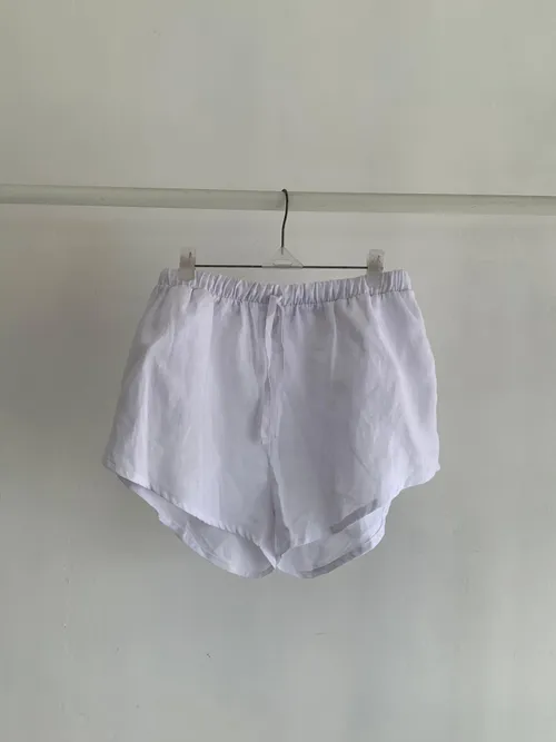 White Linen Shorts