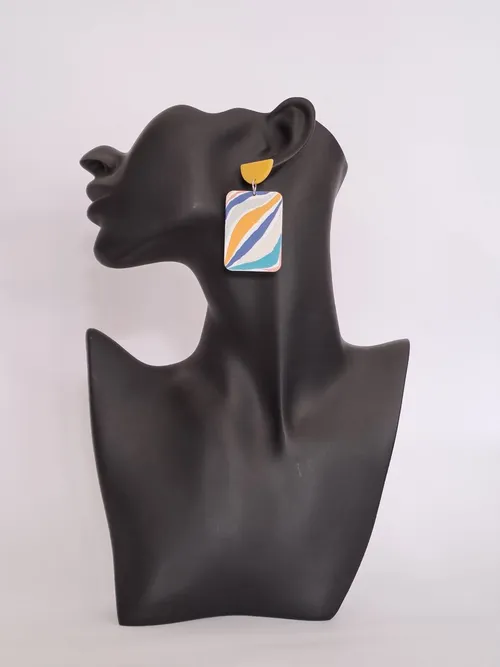 Printed Art Drop Earrings