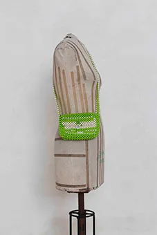 Green & White Beaded Bag