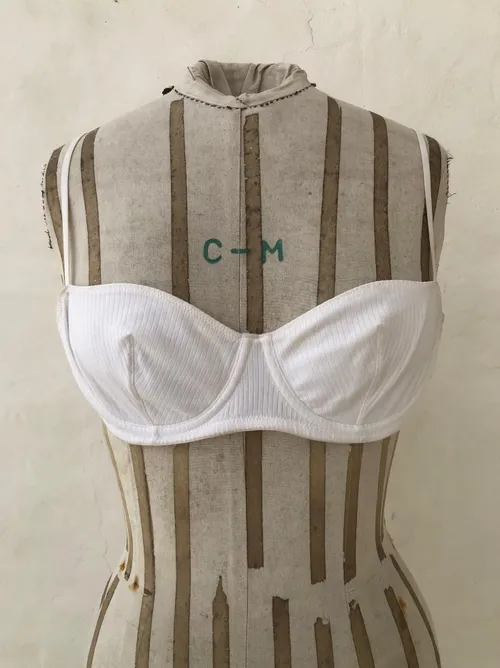 White Cotton Ribbed Bra
