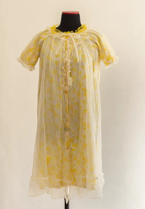 Yellow and White Floral Vintage Nightgown