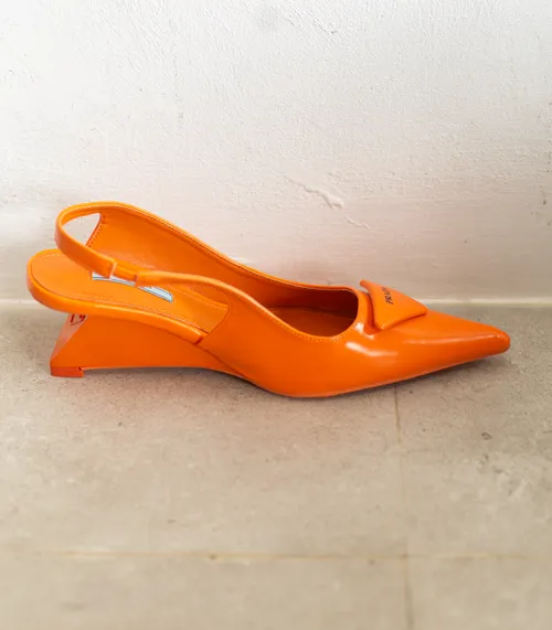 Orange Prada Shoes