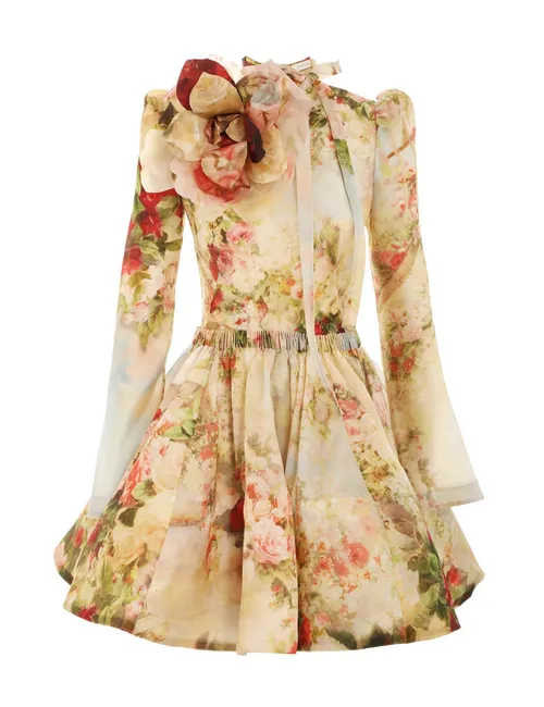Zimmerman Luminosity Silk Dress with Flower Corsage