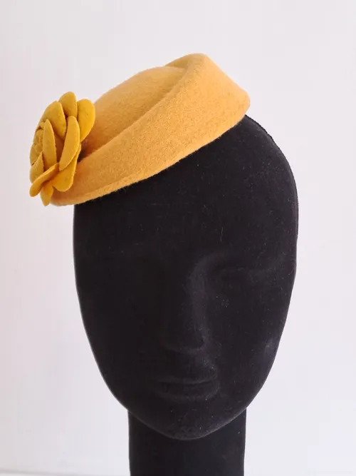 Ochre Yellow Cizoe Fascinator Hats