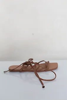 Lace Up Braided Sandals