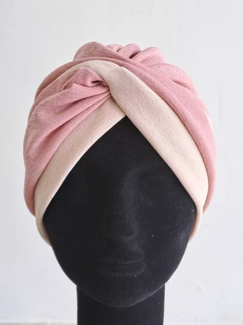Pink Pastel and Cream Turban