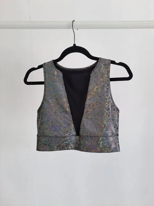 Metallic Glittery Crop Top