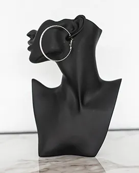 Silver Hearts Maxi Hoop Earrings