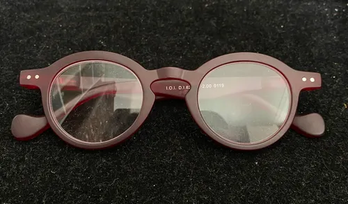 Maroon Clear Glasses
