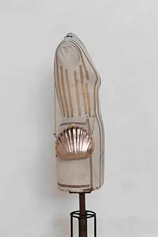 Metallic Rose Gold Vintage Shell Bag