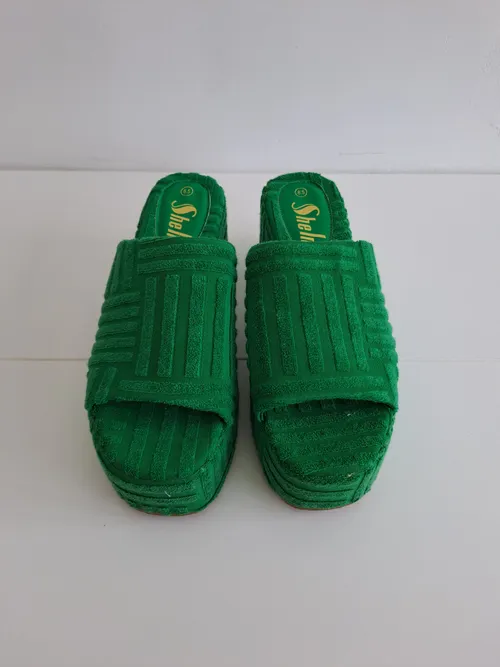 Green Platform Sandals