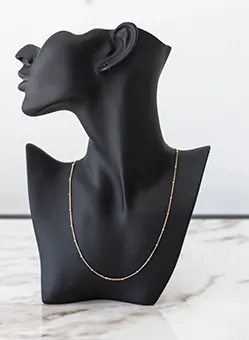 Thin Gold Chain with Golden Beads