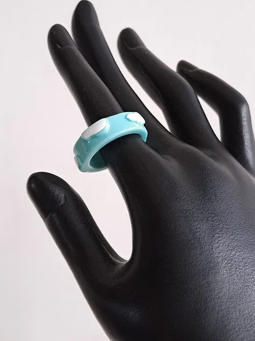 Blue Ring with Cloud Design