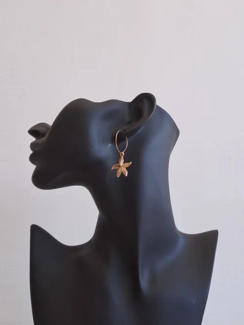 Gold Starfish Drop Earrings