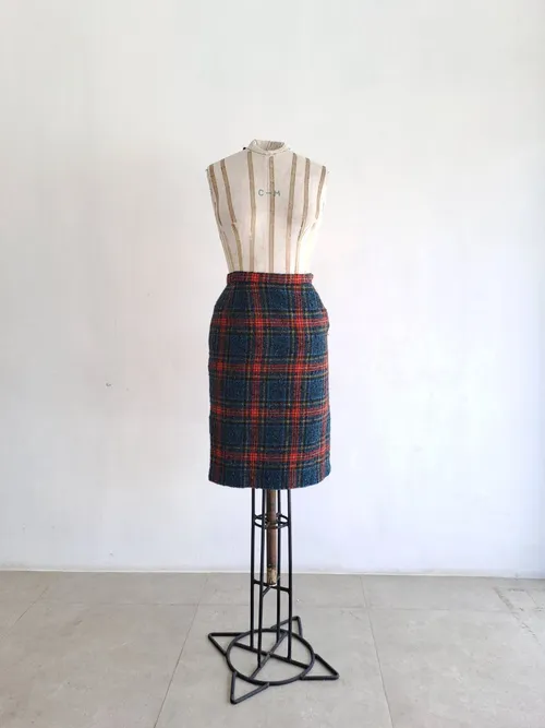 Tartan Tweed Vintage Skirt