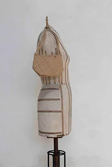 Woven Bamboo Bag with Braided Handles