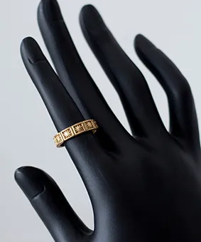 Gold Ring with Sun Engravings