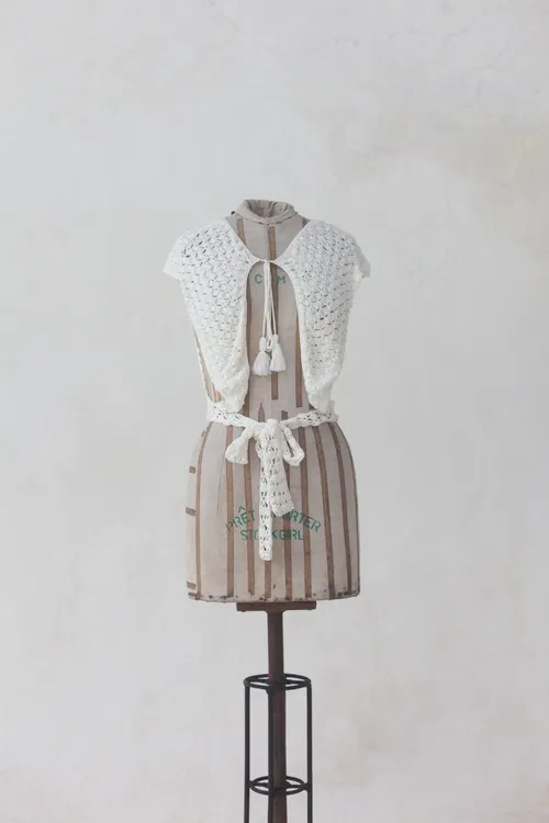 Macrame Top with Tassels and Tie