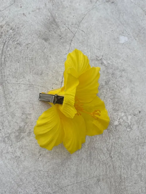Yellow Hibiscus Hair Pin