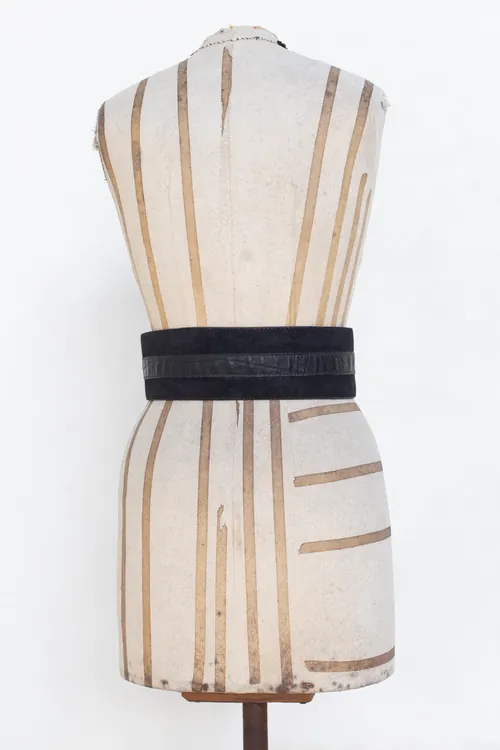 Black Suede and Leather Belt