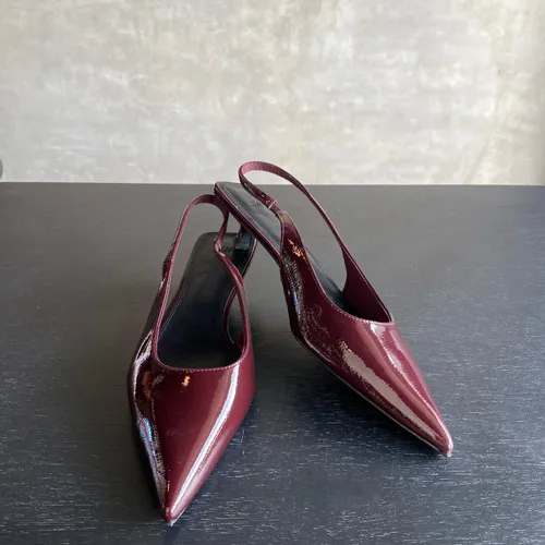 Burgundy Pointy Slingback Heels
