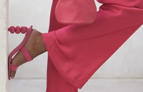 Magenta Sculpted Heels Sandals