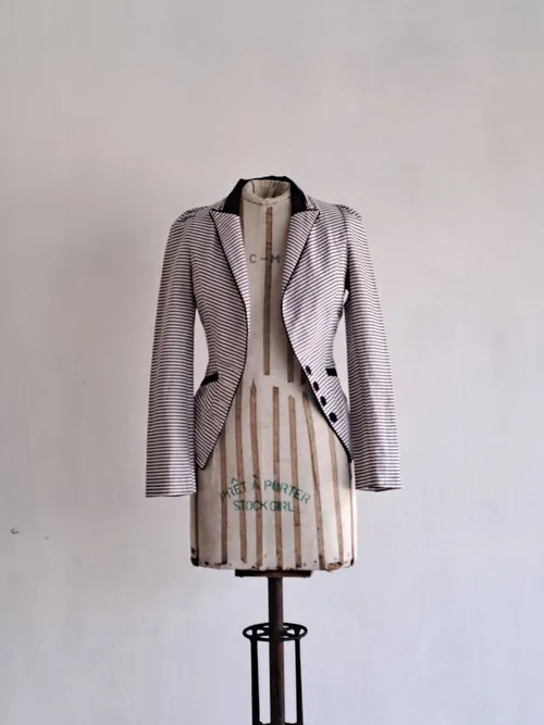 Black White Stripe Blazer