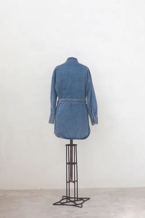 Denim Shirt Dress with Belt