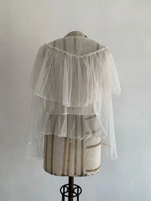 Sheer Gliter White Blouse 