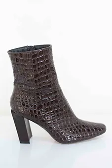 Crocodile Skin Ankle Boots