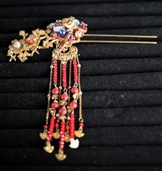 Beaded Oriental Hair Comb