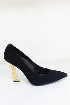 Black Pumps with YSL Gold Heel