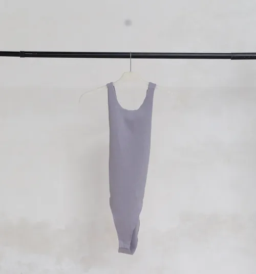 Grey Cross-Back Body Suit