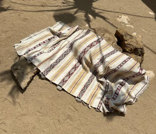 Moroccan Brown and White Pattern Rug