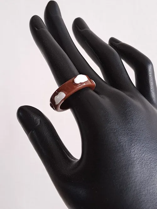 Brown Ring with Cloud Design