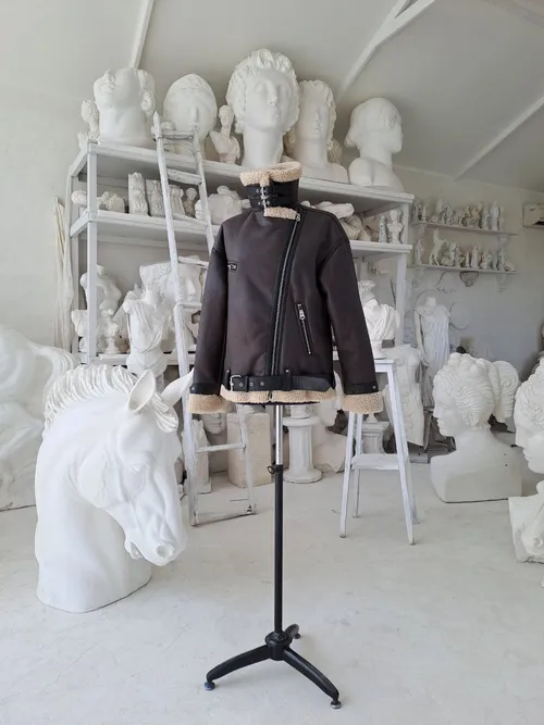 Shearling Leather Brown Jacket