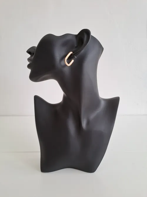 Rectangle Hoop Gold Earrings