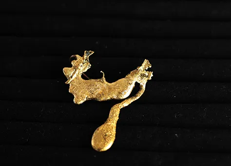 Abstract Gold Brooch